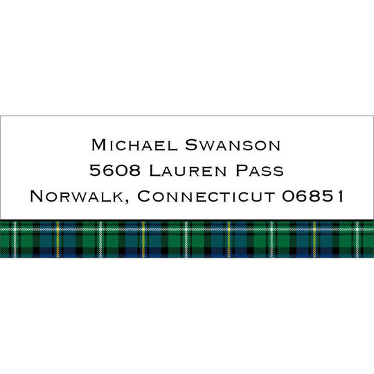 Black Watch Plaid Return Address Labels